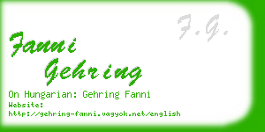 fanni gehring business card